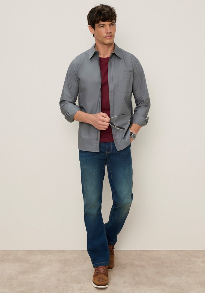 Man's World Langarmhemd mit moderner Reißverschlusslösung Regular Fit, Die moderne Alternative zum klassischen Hemdenlook – Bild 4 von 5