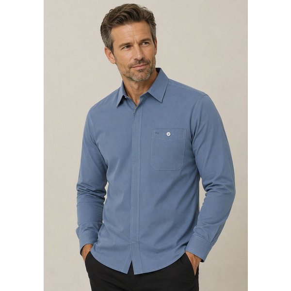 Man's World Langarmhemd mit moderner Reißverschlusslösung Regular Fit, Die moderne Alternative zum klassischen Hemdenlook