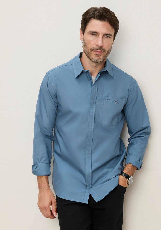 Man's World Langarmhemd mit moderner Reißverschlusslösung Regular Fit, Die moderne Alternative zum klassischen Hemdenlook – Bild 2 von 5