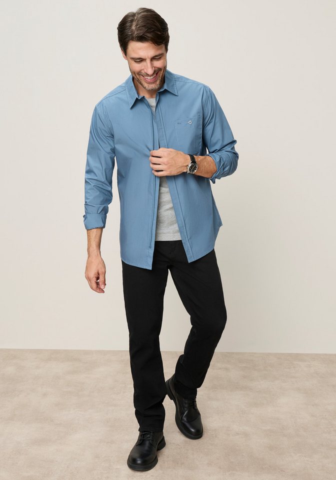 Man's World Langarmhemd mit moderner Reißverschlusslösung Regular Fit, Die moderne Alternative zum klassischen Hemdenlook – Bild 5 von 5