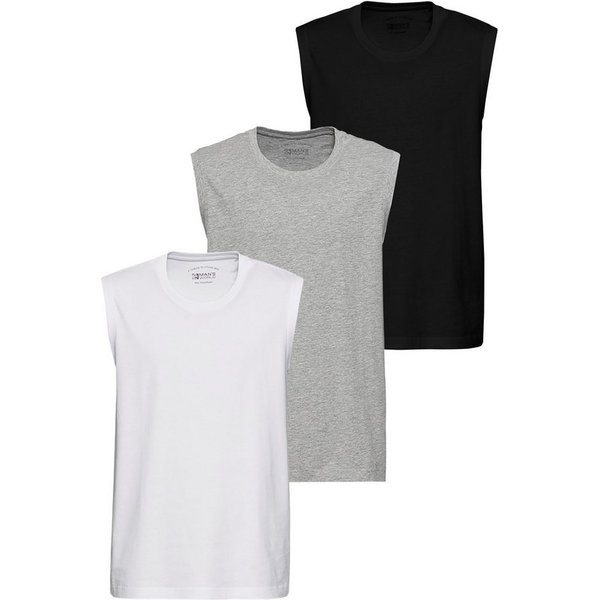 Man's World Muscleshirt (Packung, 3-tlg., 3er-Pack) ärmellos, Basic-Stil, unifarben, Rundhalsausschnitt