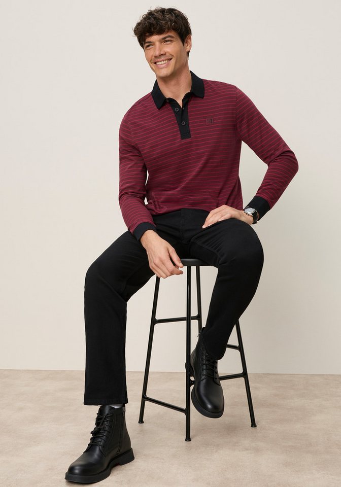 Man's World Poloshirt Normale Passform, mit Langarm, mit Polokragen, geringeltes Design – Bild 4 von 5