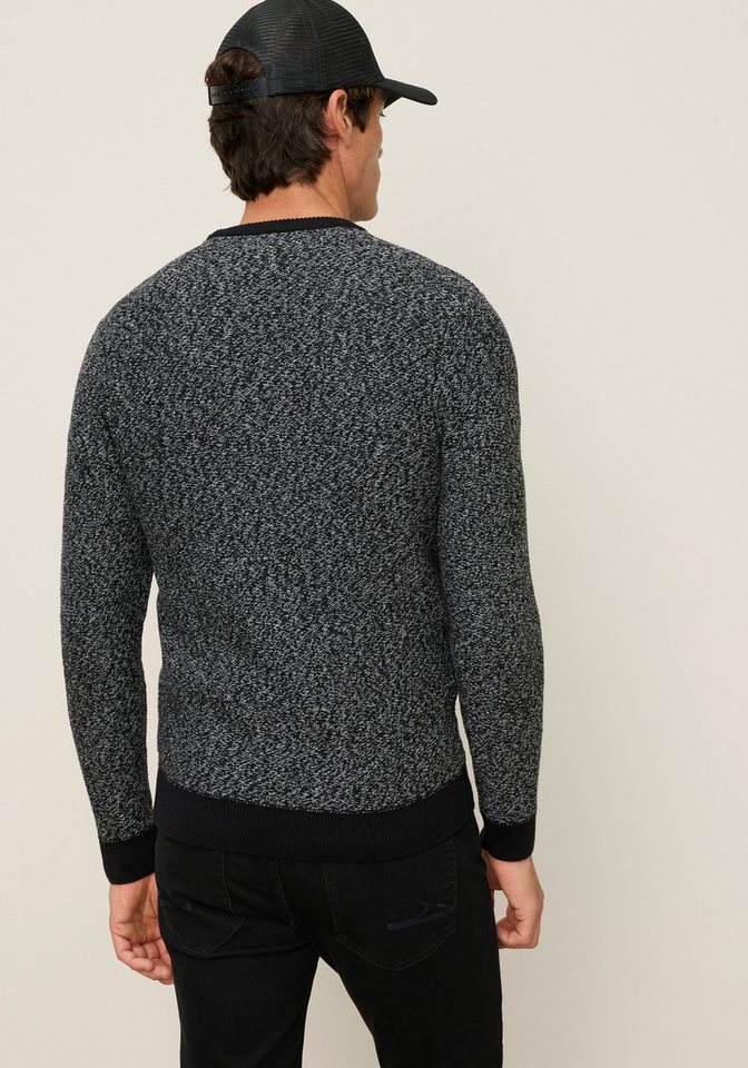 Man's World Rundhalspullover Neue Kollektion! Highlight Strukturqualität mit Rippbündchen am Ausschnitt, Strickmaterial, melierte Optik – Bild 3 von 5
