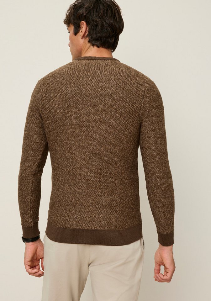 Man's World Rundhalspullover Neue Kollektion! Highlight Strukturqualität mit Rippbündchen am Ausschnitt, Strickmaterial, melierte Optik – Bild 3 von 5