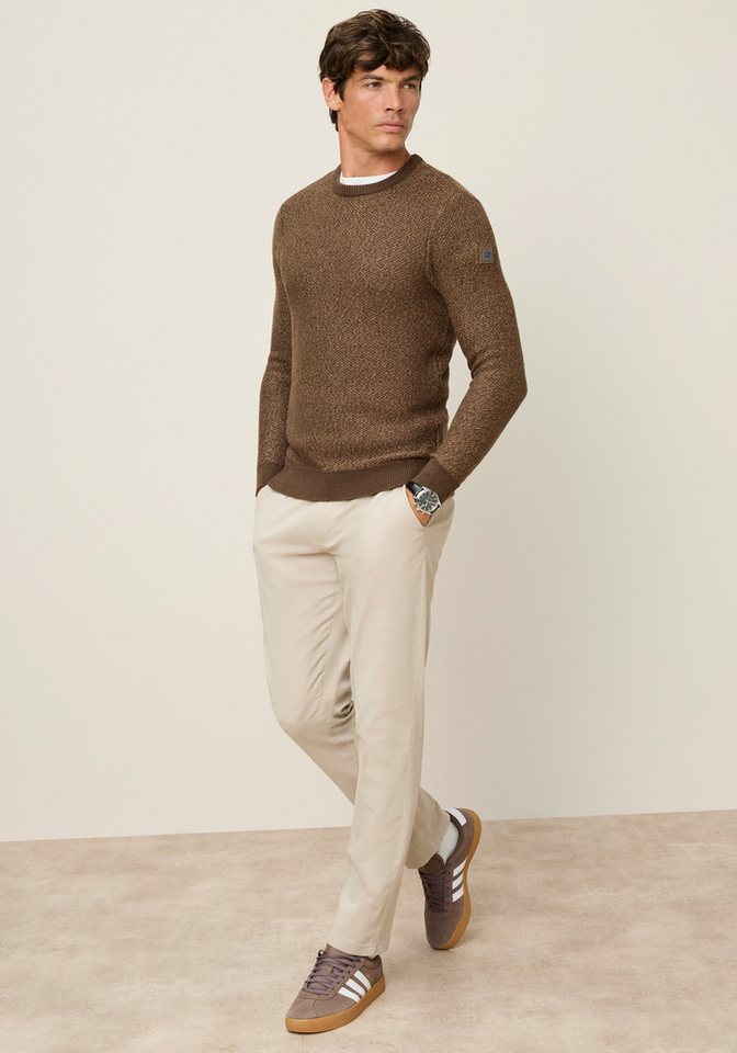 Man's World Rundhalspullover Neue Kollektion! Highlight Strukturqualität mit Rippbündchen am Ausschnitt, Strickmaterial, melierte Optik – Bild 4 von 5