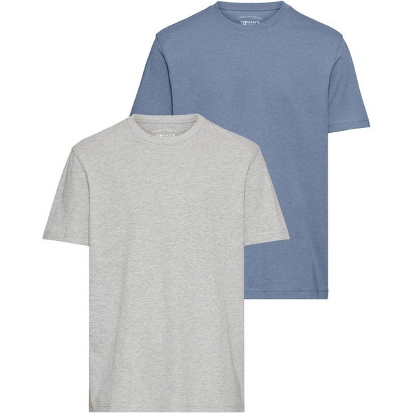 Man's World Rundhalsshirt (2er-Pack) Kurzarm, Basic-Stil, aus Baumwollmischung, 2er-Pack