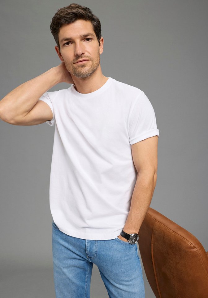 Man's World Rundhalsshirt (5er-Pack) Kurzarm, Regular Fit, unifarben, Rundhals, aus Baumwolle – Bild 3 von 5