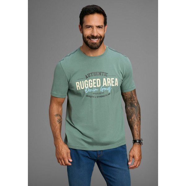 Man's World Rundhalsshirt Kurzarm, Regular Fit, mit Print, Rundhalsausschnitt