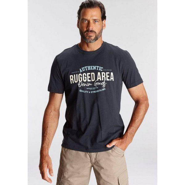 Man's World Rundhalsshirt Kurzarm, Regular Fit, mit Print, Rundhalsausschnitt