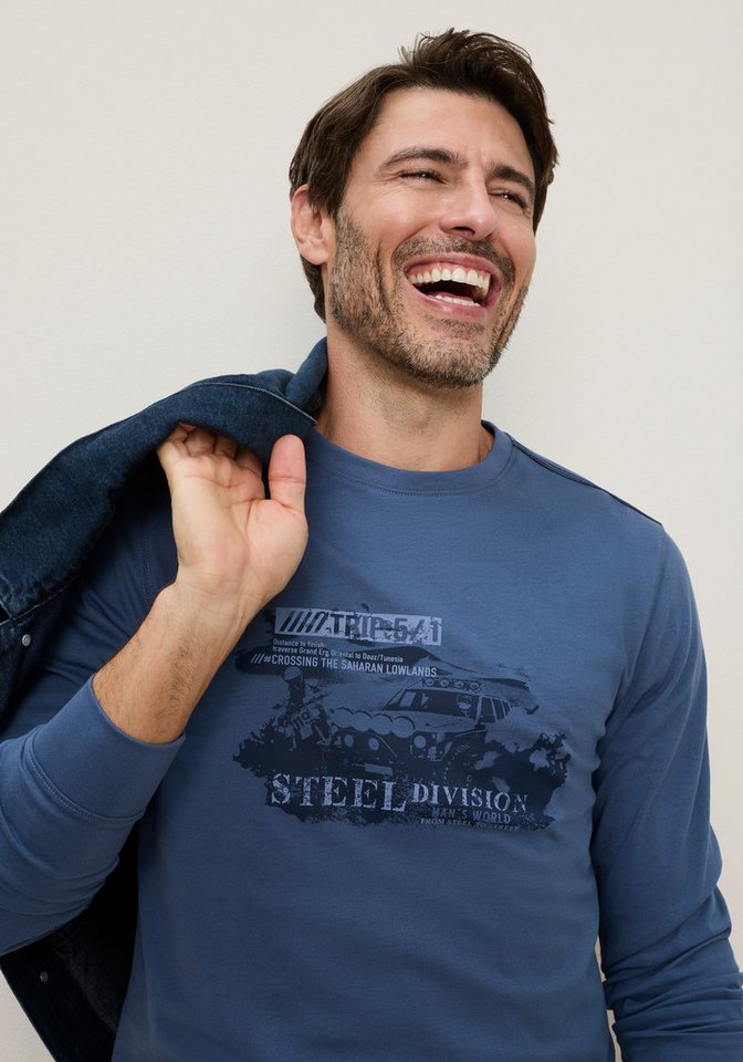 Man's World Rundhalsshirt normale Passform, mit Langarm, mit Print, für Alltag und Freizeit – Bild 4 von 5
