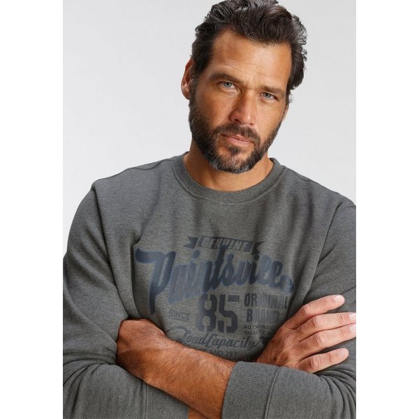 Man's World Sweatshirt Langarm, lässiger Print, Rundhals, aus Baumwollmischung