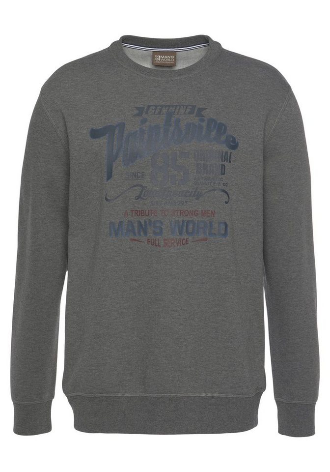 Man's World Sweatshirt Langarm, lässiger Print, Rundhals, aus Baumwollmischung – Bild 4 von 5