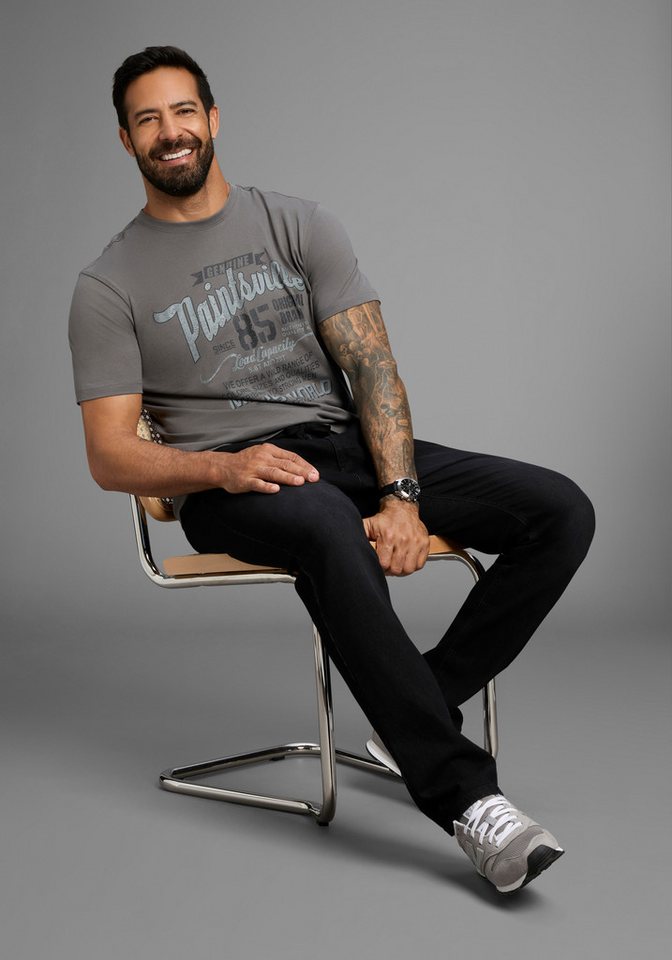 Man's World T-Shirt Kurzarm, mit stylischem Print, Rundhalsausschnitt, aus Baumwolle – Bild 5 von 5
