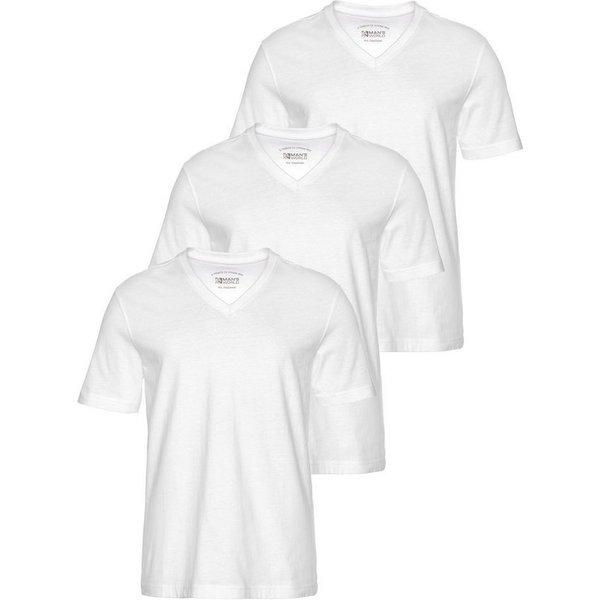 Man's World V-Shirt (Packung, 3-tlg., 3er-Pack) Kurzarm, aus Baumwolle