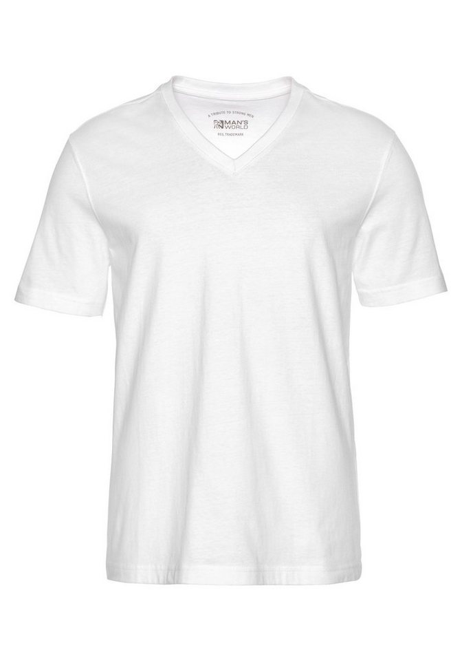 Man's World V-Shirt (Packung, 3-tlg., 3er-Pack) Kurzarm, aus Baumwolle – Bild 5 von 5