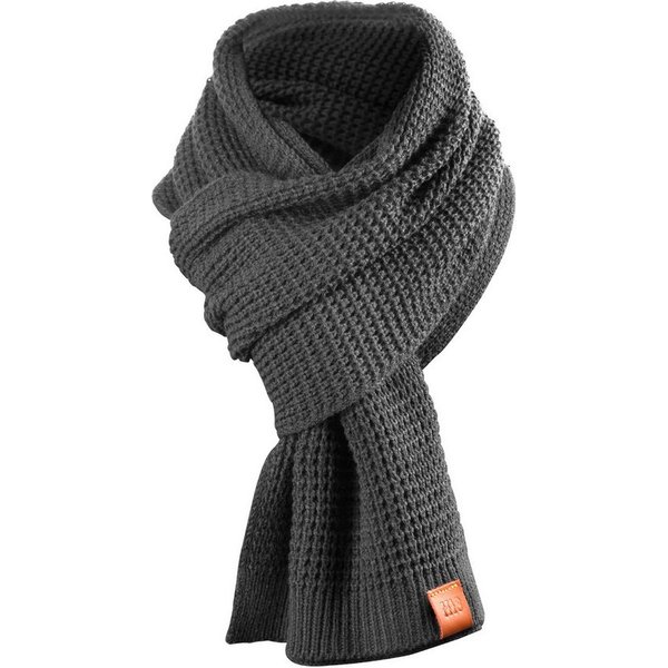 Manufaktur13 Strickschal Rough Scarf - Strickschal, lang, mit Echt-Lederveredelung