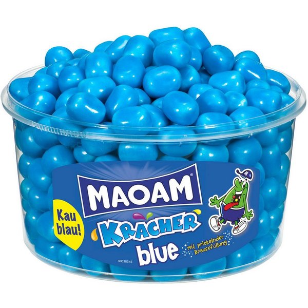 MAOAM Süßigkeit, Maoam Kracher Blue Kaubonbons mit prickelnder Brausefüllung 1200g