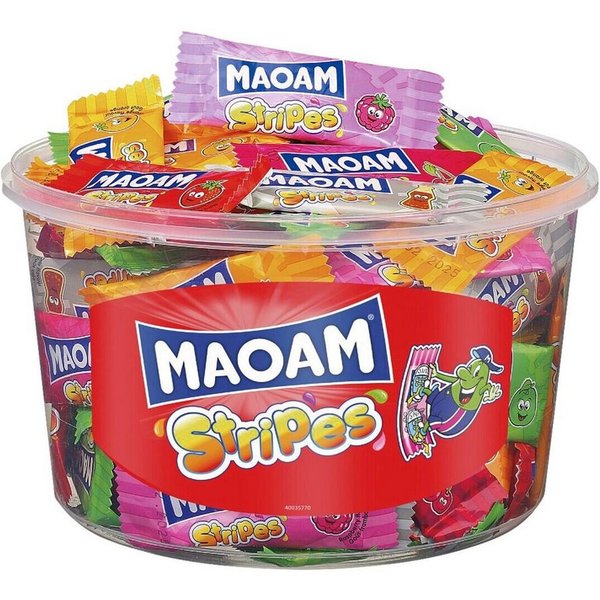 MAOAM Süßigkeit Mini Stripes, Kaubonbons, 100er Pack