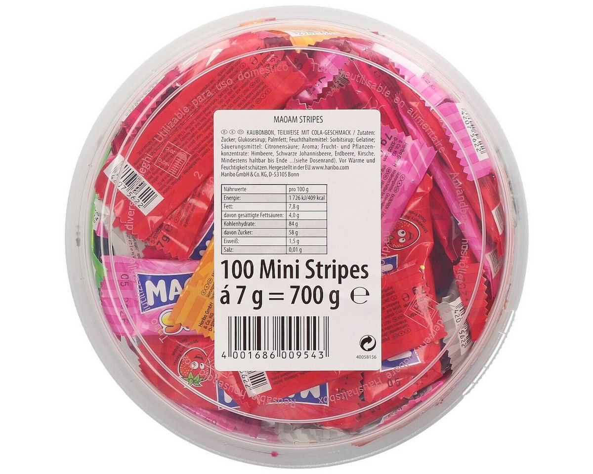 MAOAM Süßigkeit Mini Stripes, Kaubonbons, 100er Pack – Bild 2 von 2