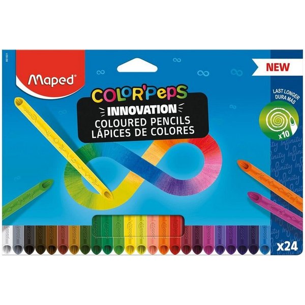 MAPED Buntstift Color peps Infinity, (24-tlg), selbstanspitzend, ohne Holzmantel