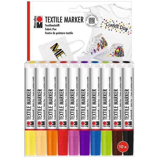 Marabu Textilmarker Textile Marker, 10er-Set
