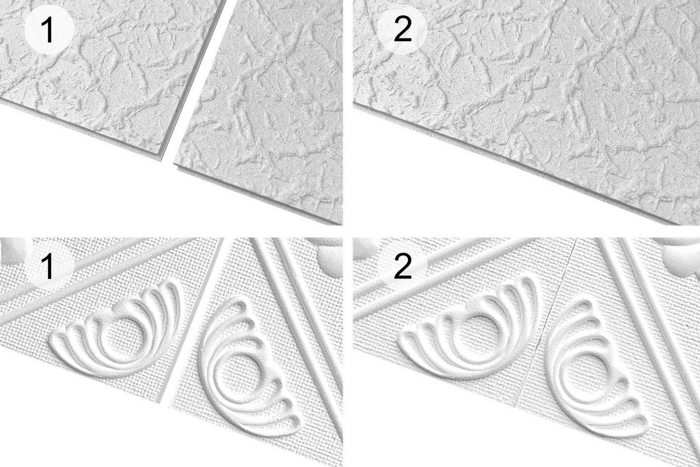 marbet design Decken-Rosette (Deckenplatten aus Styropor EPS - (2 Quadratmeter 50x50cm) Deckenpaneele leicht & robust im modernen Design - Verkleidung Deckenpla – Bild 3 von 5