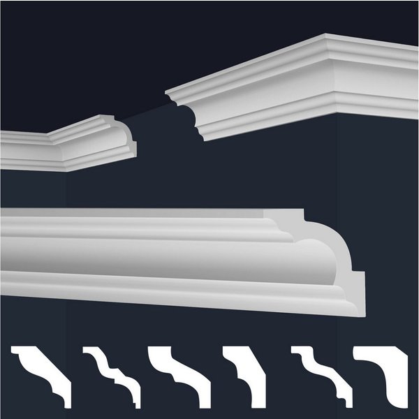 marbet design Stuckleiste, Maxi-Sparpaket, XPS Styropor weiß - Deckenleisten Stuck Decken Styroporleisten E-Leisten - (144 Meter / 1 Packung E-14)