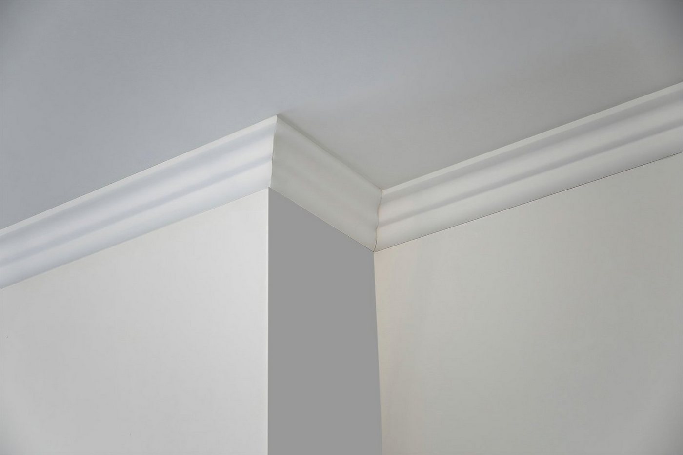 marbet design Stuckleiste, Innen- & Außenecke (1 Stück), XPS Styropor weiß - Deckenleisten Deckenabschlussleisten E-Leisten - (Innen- & Außenecke E-7) – Bild 5 von 5