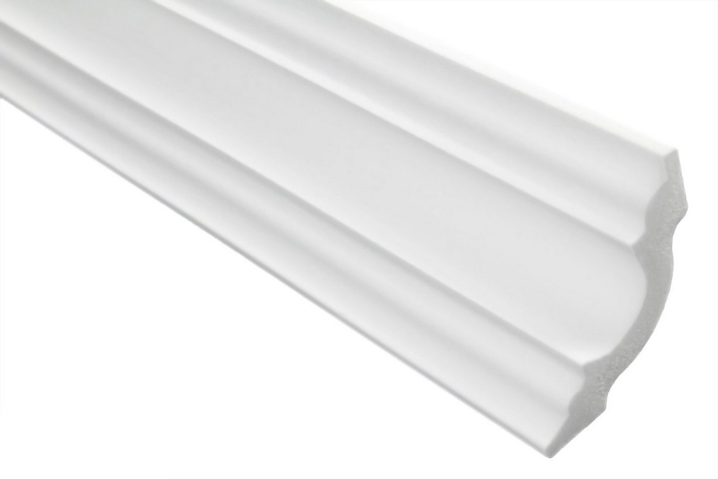 marbet design Stuckleiste, 40 Meter / 20 Leisten, XPS Styropor weiß - Deckenleisten Deckenabschlussleisten E-Leisten - (40 Meter / 20 Leisten E-14) – Bild 2 von 5