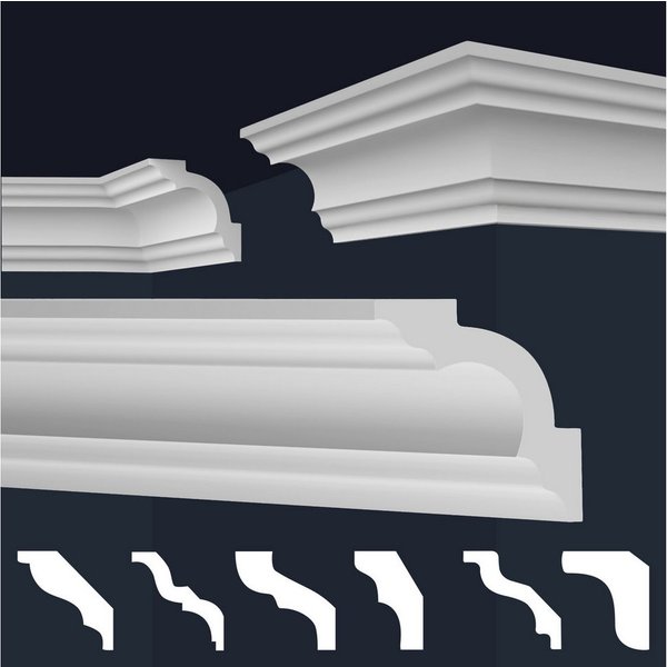 marbet design Stuckleiste, Maxi-Sparpaket, XPS Styropor weiß - Deckenleisten Deckenabschlussleisten E-Leisten - (40 Meter / 20 Leisten E-16)