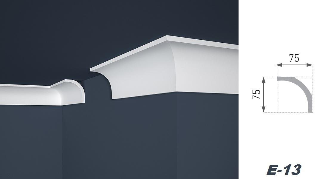 marbet design Stuckleiste, 2 Meter / 1 Leiste, XPS Styropor weiß - Deckenleisten Deckenstuck Leisten E-Leisten - (2 Meter / 1 Leiste E-13) – Bild 3 von 5