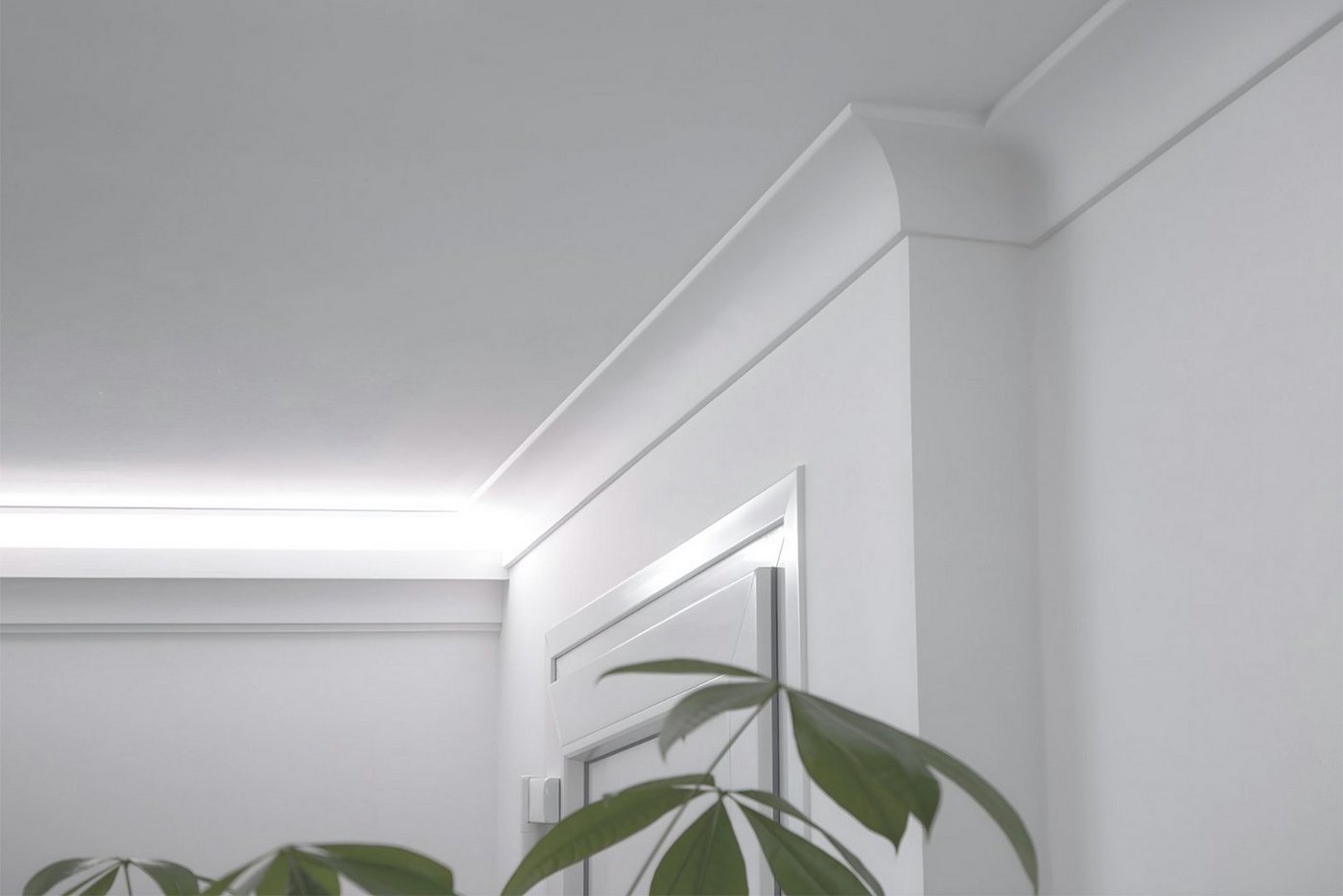 marbet design Stuckleiste, 2 Meter / 1 Leiste, XPS Styropor weiß - Deckenleisten Deckenstuck Leisten E-Leisten - (2 Meter / 1 Leiste E-13) – Bild 4 von 5