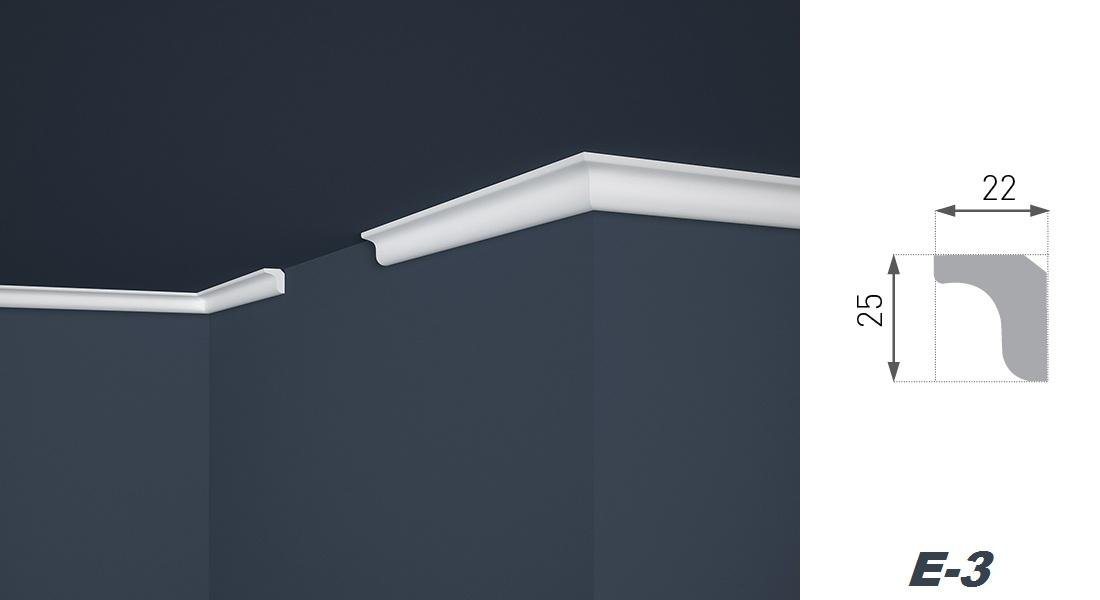 marbet design Stuckleiste, Innen- & Außenecke (1 Stück), XPS Styropor weiß - Deckenleisten Deckenabschlussleisten E-Leisten - (Innen- & Außenecke E-3) – Bild 3 von 5