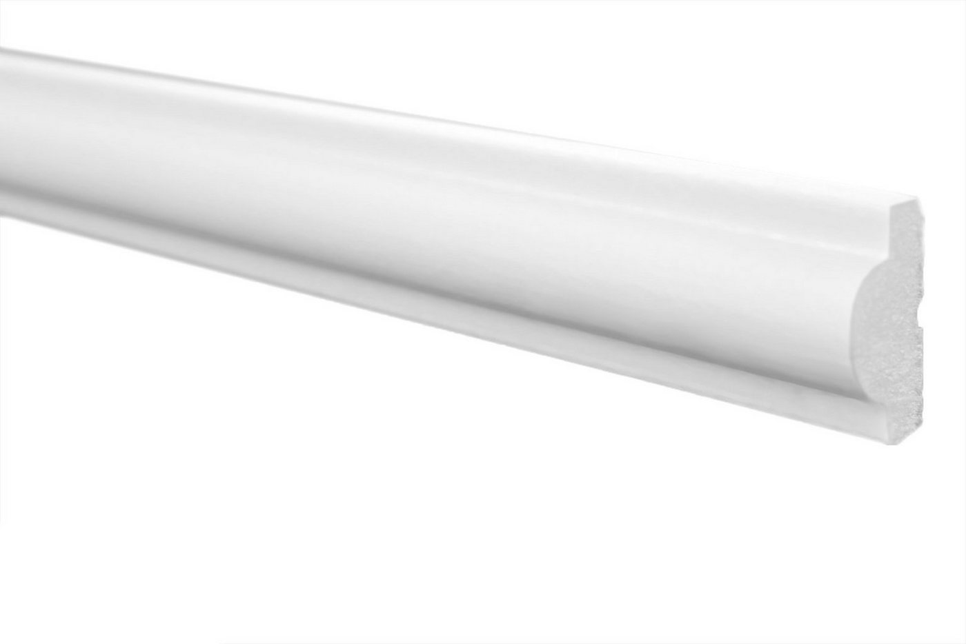 marbet design Stuckleiste, 20 Meter / 10 Leisten, XPS Styropor weiß - Wandleisten Wandvertäfelung Flachleisten E-Leisten - (20 Meter / 10 Leisten E-27) – Bild 2 von 5