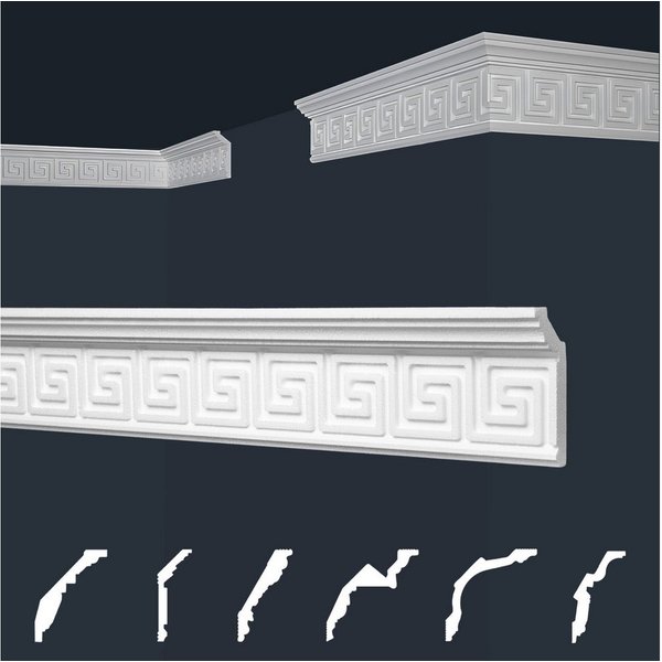 marbet design Stuckleiste, 2 Meter, Deckenleisten Sparpaket aus Styropor EPS - Stuckleisten gemustert, leicht im traditionellen Design - 1 Stück / 2 Meter