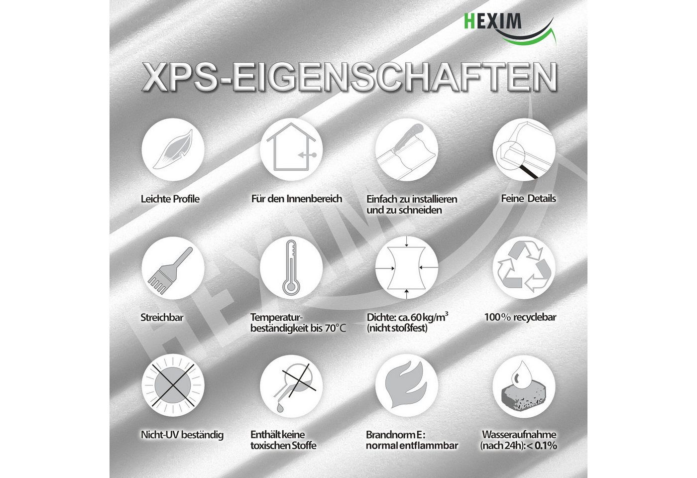 marbet design Stuckleiste, Innen- & Außenecke (1 Stück), XPS Styropor weiß - Deckenleisten Deckenabschlussleisten E-Leisten - (Innen- & Außenecke E-15) – Bild 5 von 5