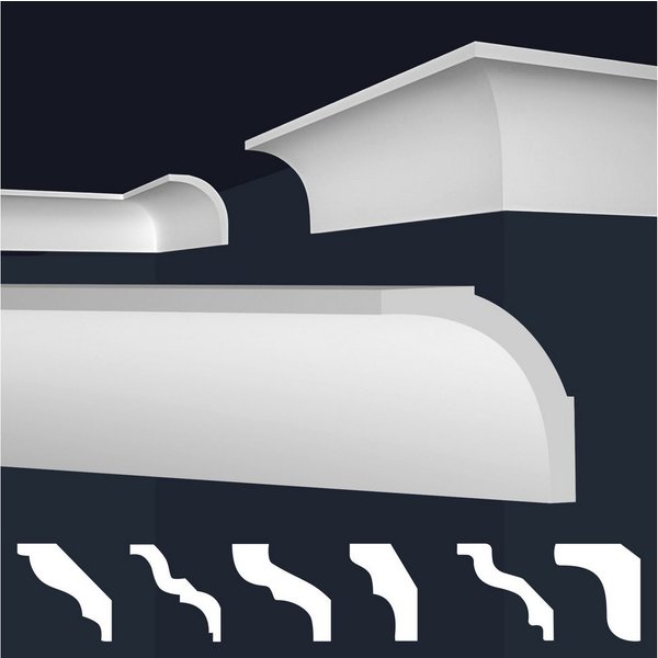 marbet design Stuckleiste, 20 Meter / 10 Leisten, XPS Styropor weiß - Deckenleisten Stuck Decken Styroporleisten E-Leisten - (20 Meter / 10 Leisten E-13)