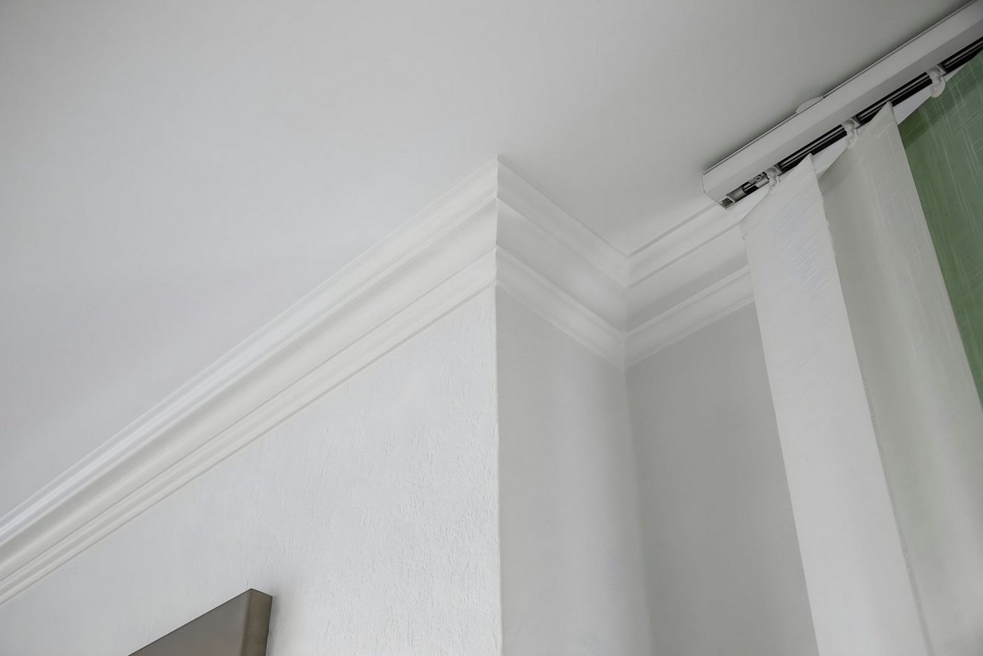 marbet design Stuckleiste, 2 Meter / 1 Leiste, XPS Styropor weiß - Deckenleisten Deckenstuck Leisten E-Leisten - (2 Meter / 1 Leiste E-25) – Bild 4 von 5