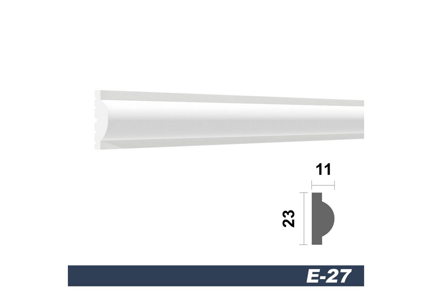 marbet design Zierleiste, 10 Meter / 5 Leisten, Wandvertäfelung Styropor weiß - Segmentierte Wanddekoration XPS Stuck Dekor Kunststoff - Zierleiste Wandvertäfel – Bild 2 von 5