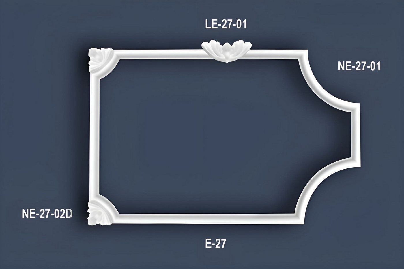 marbet design Zierleiste, 10 Meter / 5 Leisten, Wandvertäfelung Styropor weiß - Segmentierte Wanddekoration XPS Stuck Dekor Kunststoff - Zierleiste Wandvertäfel – Bild 3 von 5