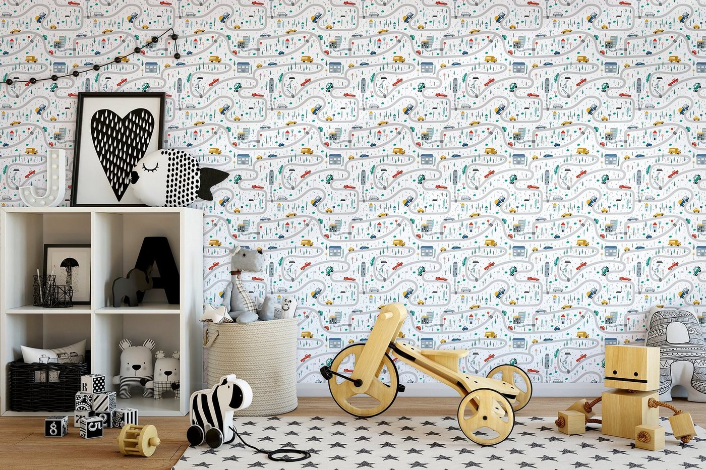 Marburg Kindertapete, Auto, matt, (1 St), moderne Tapete für Wohnzimmer Schlafzimmer Küche – Bild 2 von 2