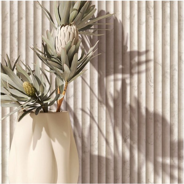 Marburg Vliestapete Streifen 3D-Effekt Marmoroptik Paneele Beige Grau 89006 Mona Novamur