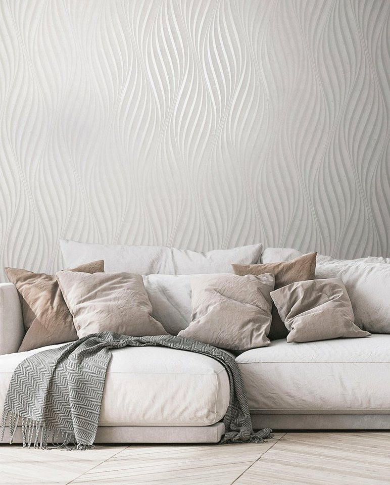 Marburg Vliestapete Twist, strukturiert, 3D-Optik, moderne Tapete für Wohnzimmer Schlafzimmer Küche – Bild 2 von 3