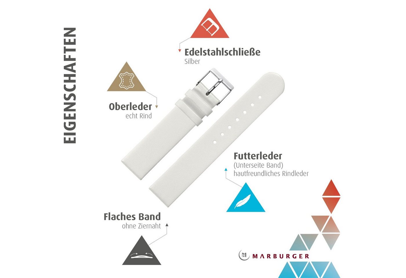 MARBURGER Uhrenarmband 18mm Leder – Bild 2 von 5