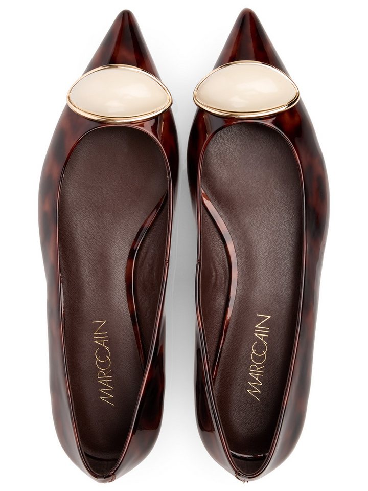Marc Cain Ballerina Blockabsatz, Pumps mit edlem Schmuckstein – Bild 4 von 4