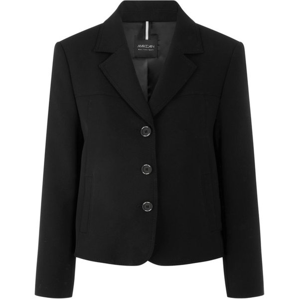 Marc Cain Jackenblazer schwarz,Casual,Polyester,Unifarben,Reverskragen,Lang,Gerade
