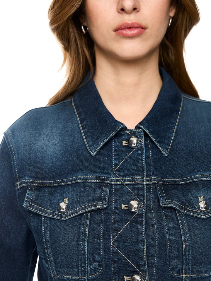 Marc Cain Jeansjacke Leolicious Premium Damenmode elegant, mit Gürtel – Bild 4 von 5
