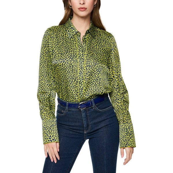 Marc Cain Langarmbluse Leolicious Premium Damenmode mit Seiden-Anteil, Animal Print