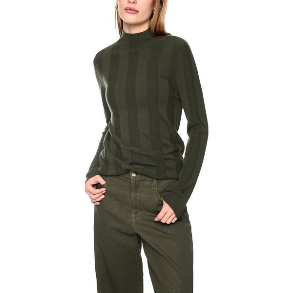 Marc Cain Stehkragenpullover Equestrian Grace Premium Damenmode schmal mit Stehkragen, mit Schurwolle und Kaschmir