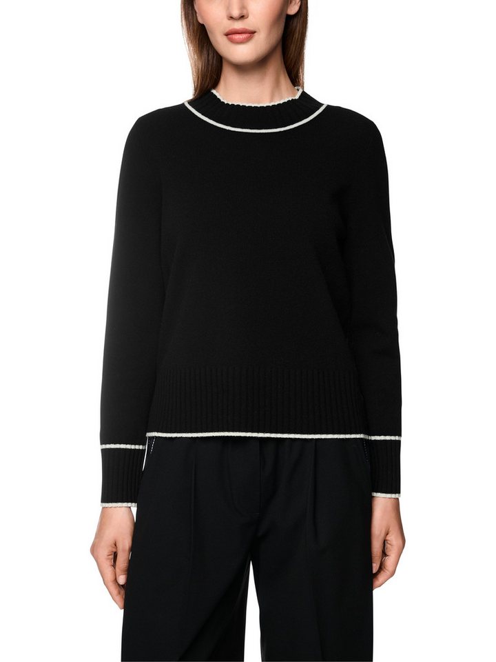 Marc Cain Strickpullover Cattitude Premium Damenmode mit Kontrastkanten, mit Kaschmiranteil – Bild 2 von 5
